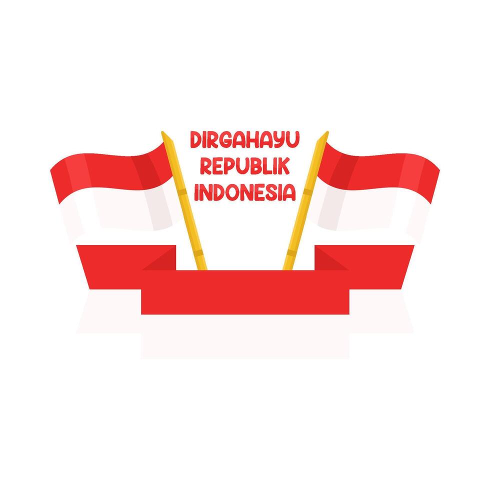 illustratie van dirgahayu republik Indonesië vector