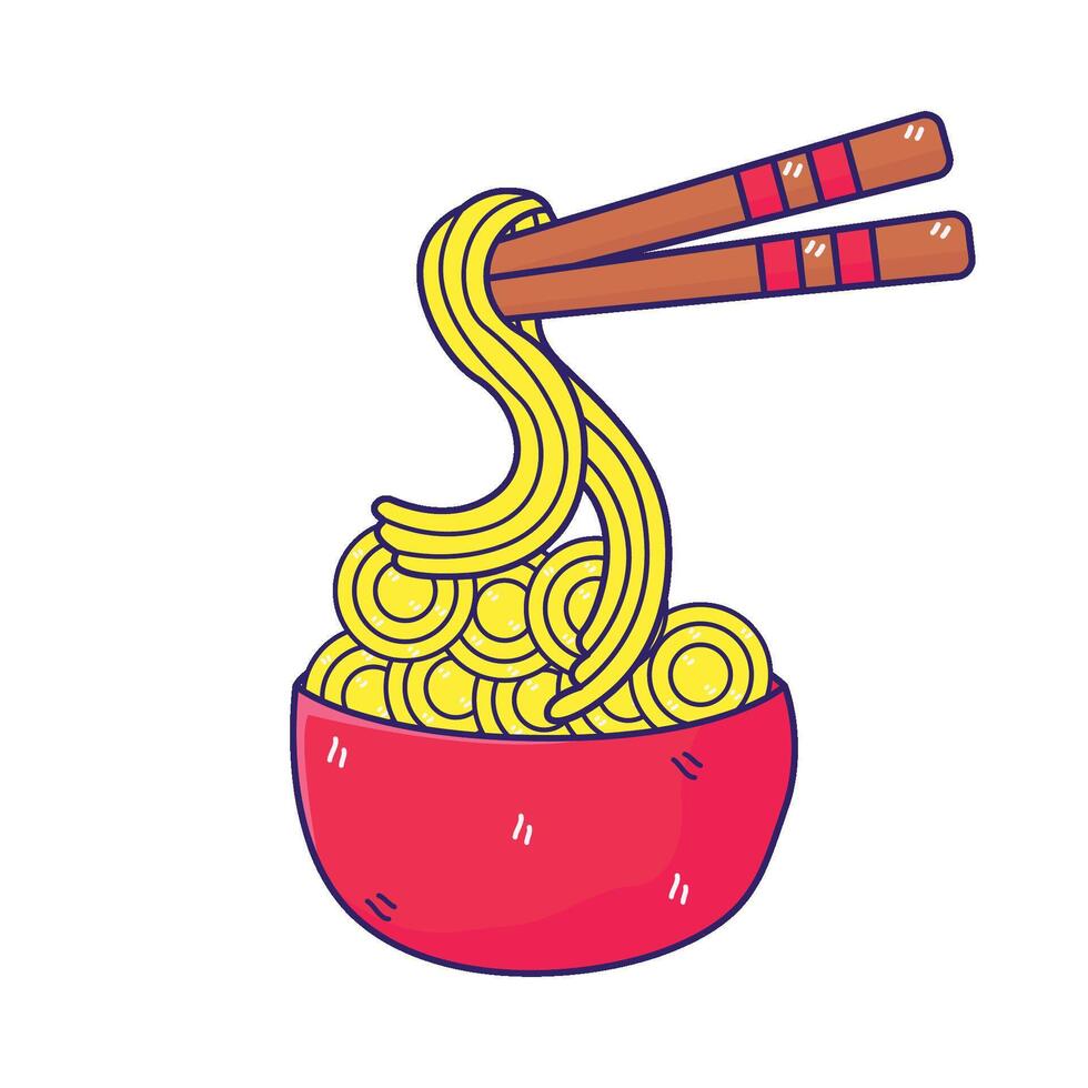 illustratie van noodle vector