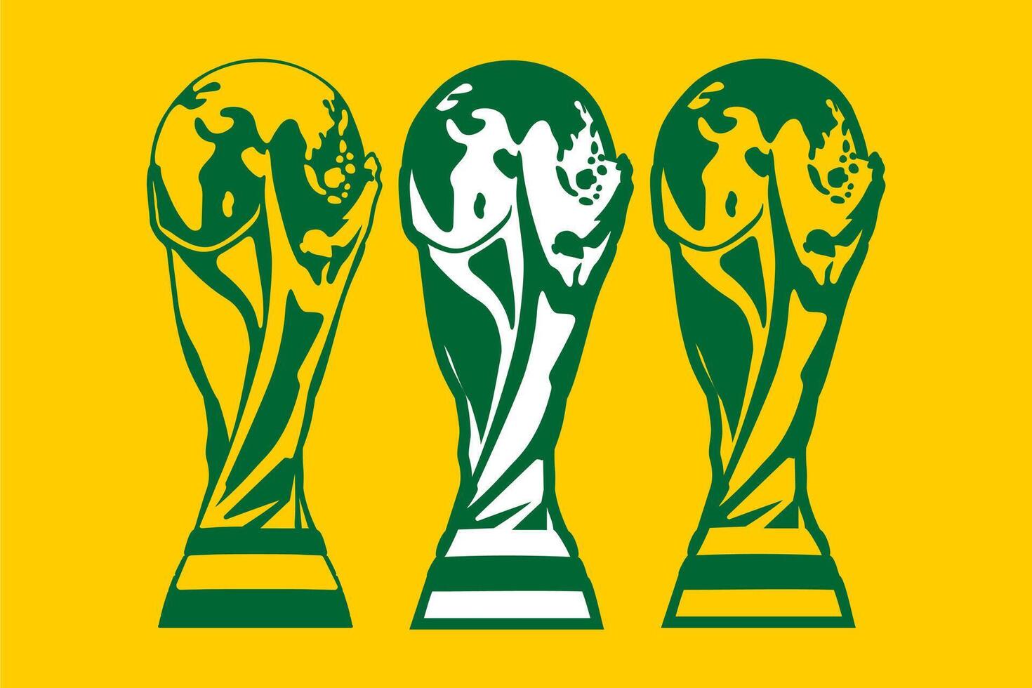 vector reeks Amerikaans voetbal wereld kop trofee geel achtergrond