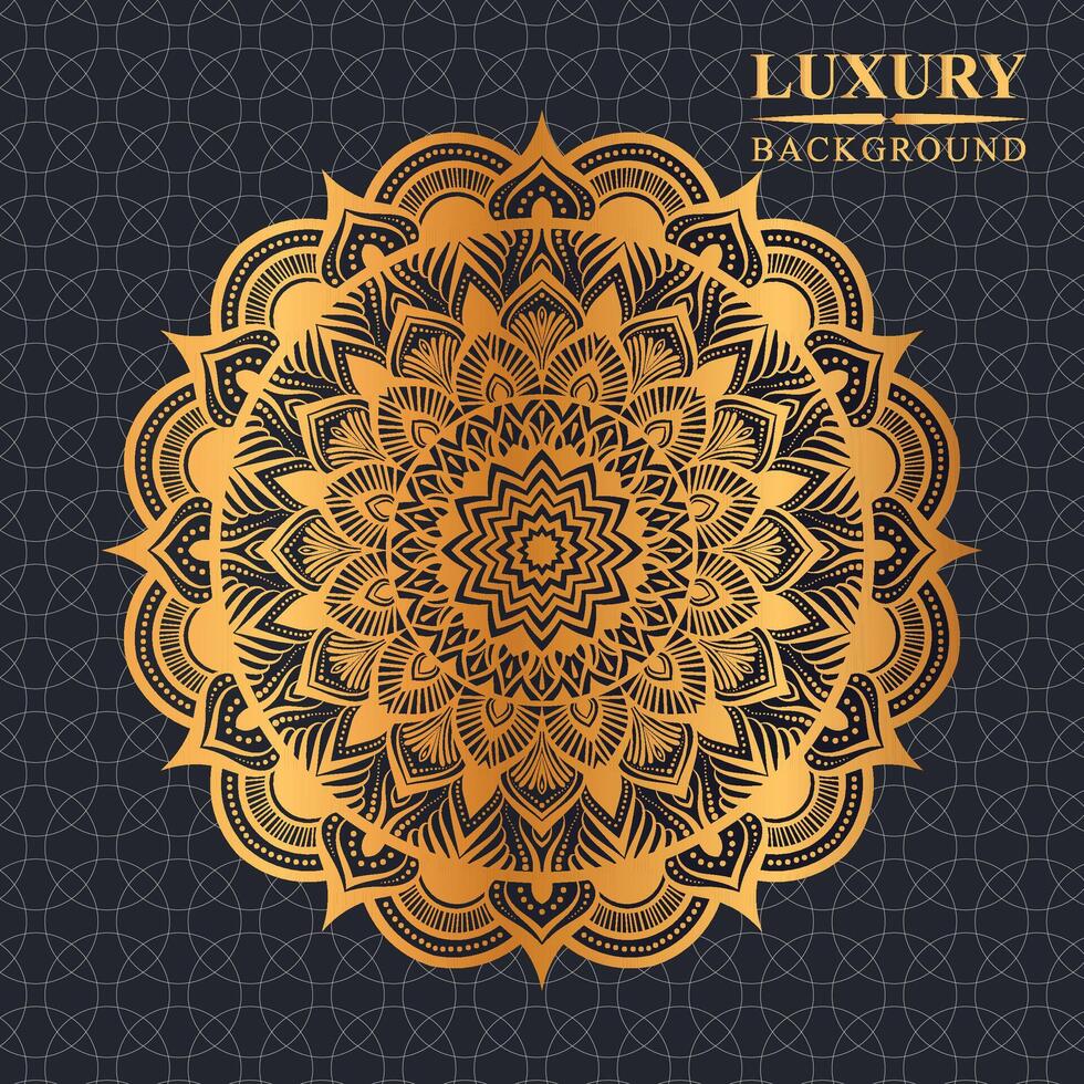 luxe mandala achtergrond met gouden arabesk patroon Arabisch Islamitisch oosten- stijl. Ramadan stijl vector