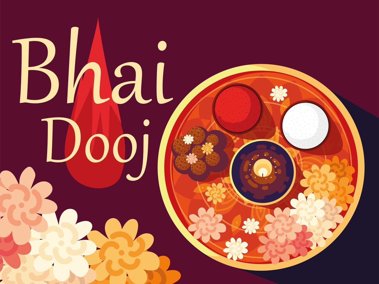 bhai dooj wenskaart vector