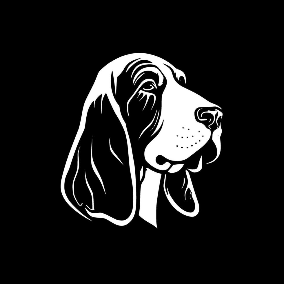 basset hond - minimalistische en vlak logo - vector illustratie