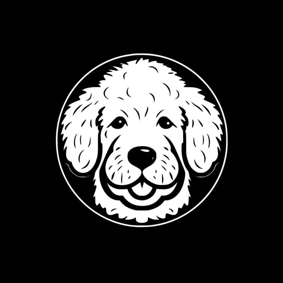 bichon frise - zwart en wit geïsoleerd icoon - vector illustratie