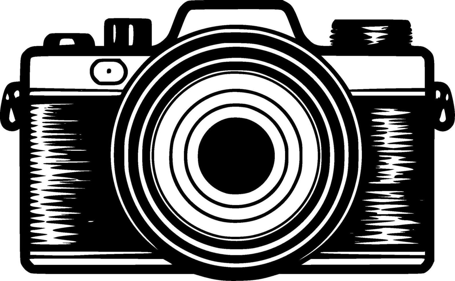 camera - zwart en wit geïsoleerd icoon - vector illustratie