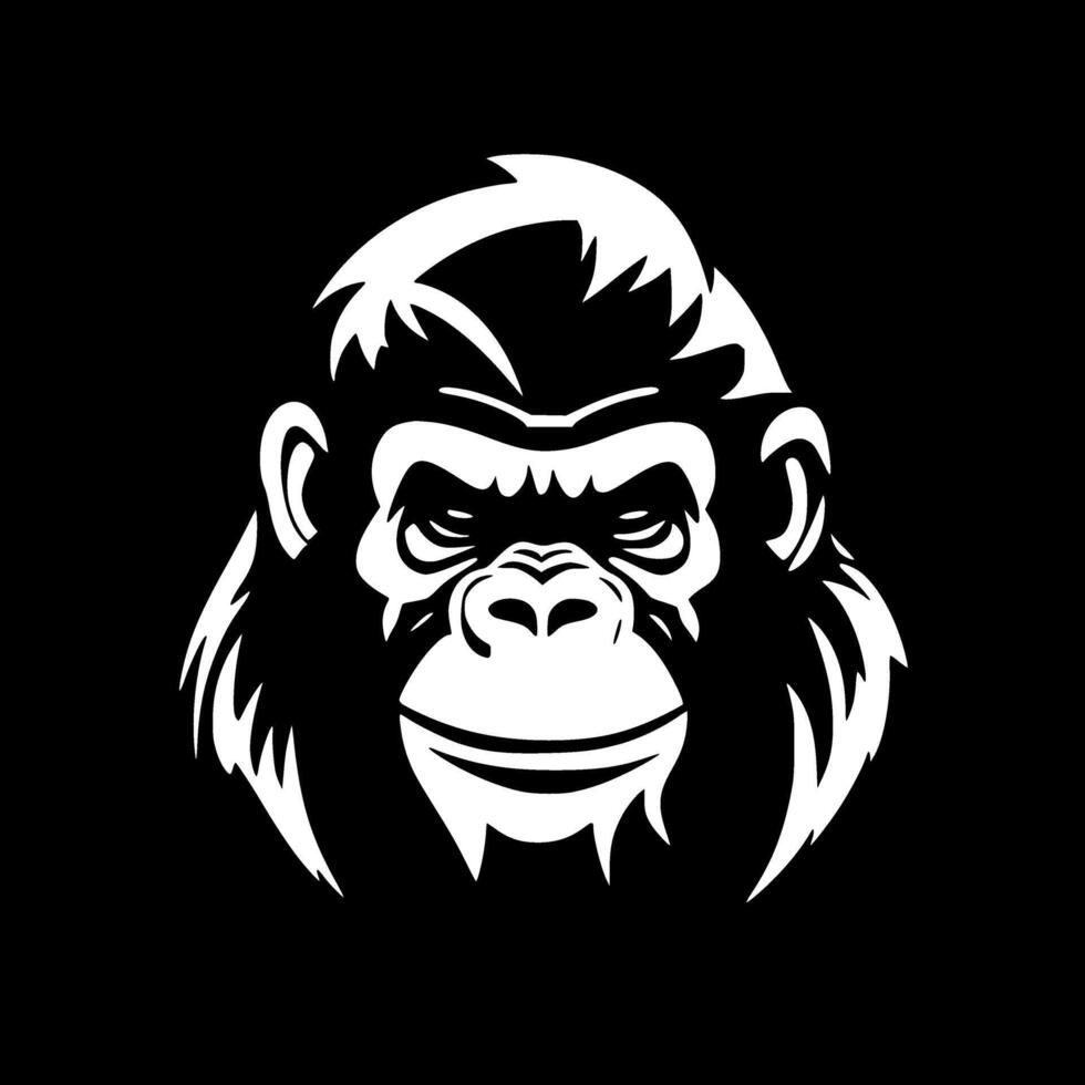 chimpansee, minimalistische en gemakkelijk silhouet - vector illustratie