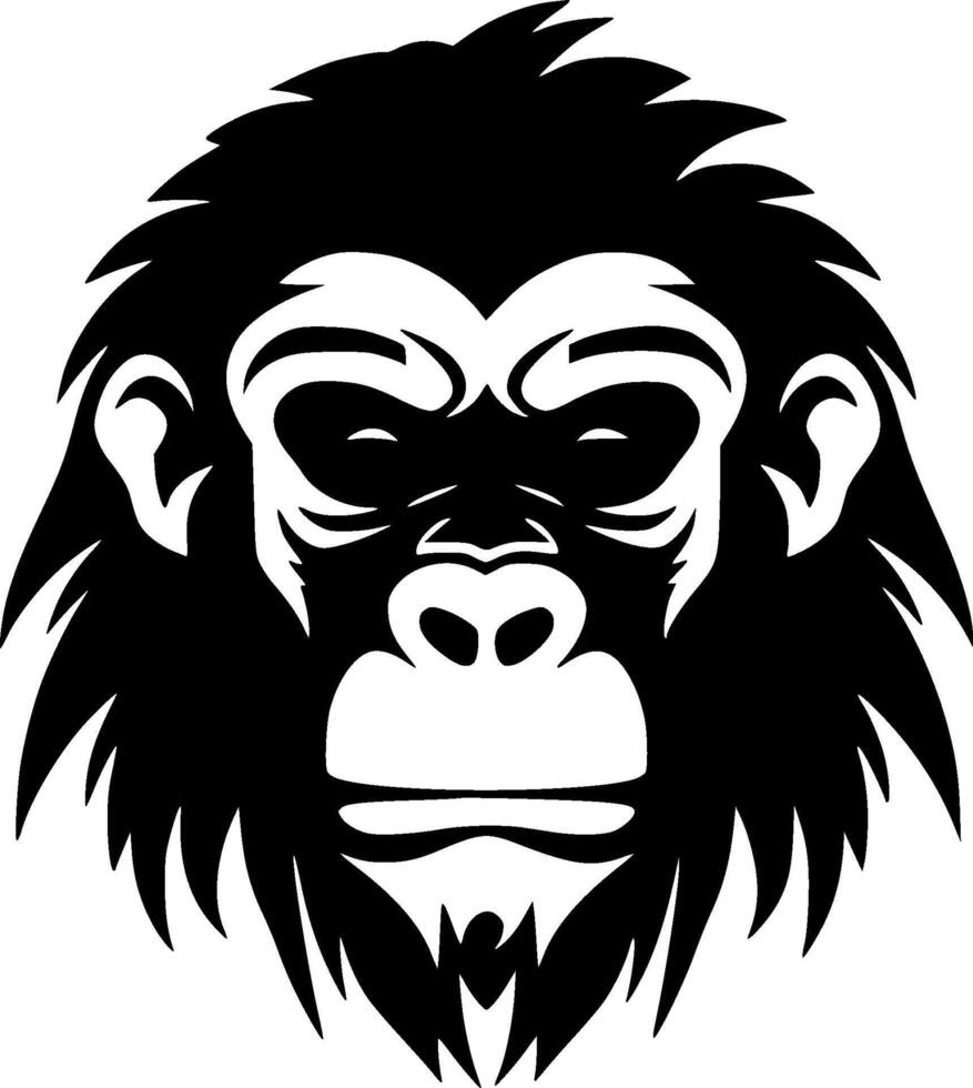 chimpansee, minimalistische en gemakkelijk silhouet - vector illustratie
