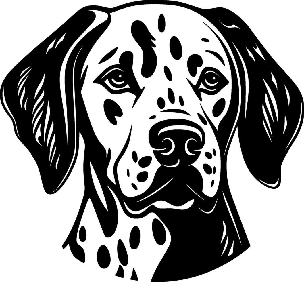 dalmatiër - zwart en wit geïsoleerd icoon - vector illustratie