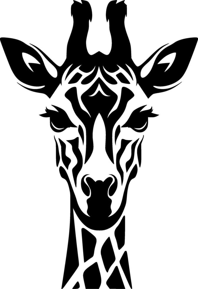 giraffe - minimalistische en vlak logo - vector illustratie