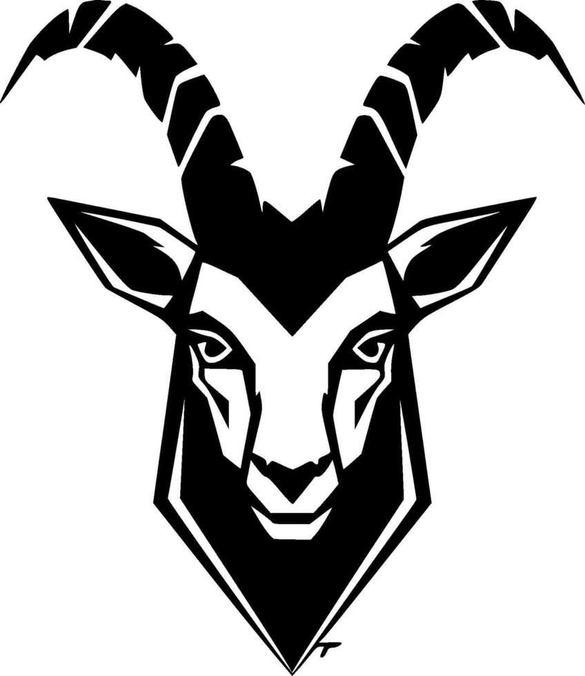 geit - zwart en wit geïsoleerd icoon - vector illustratie
