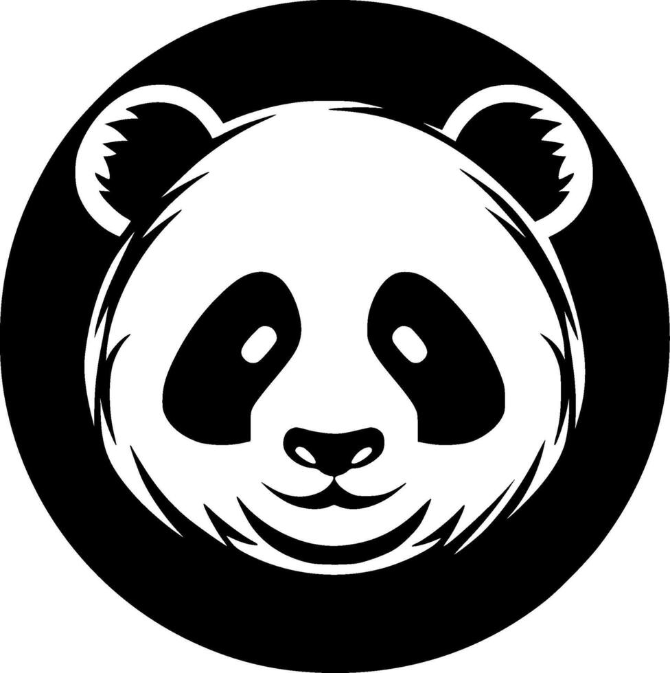 panda, zwart en wit vector illustratie