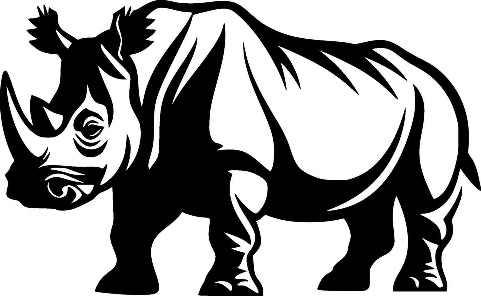 neushoorn - minimalistische en vlak logo - vector illustratie