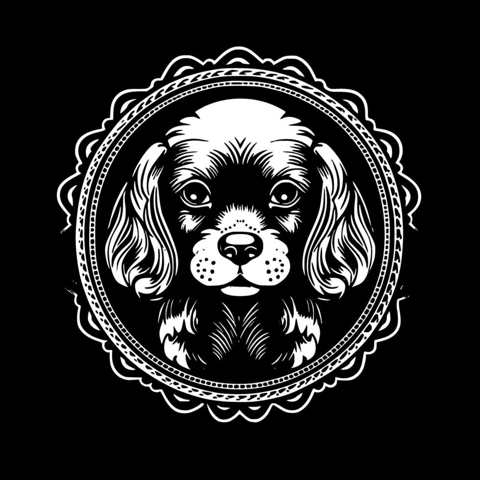 pup, zwart en wit vector illustratie