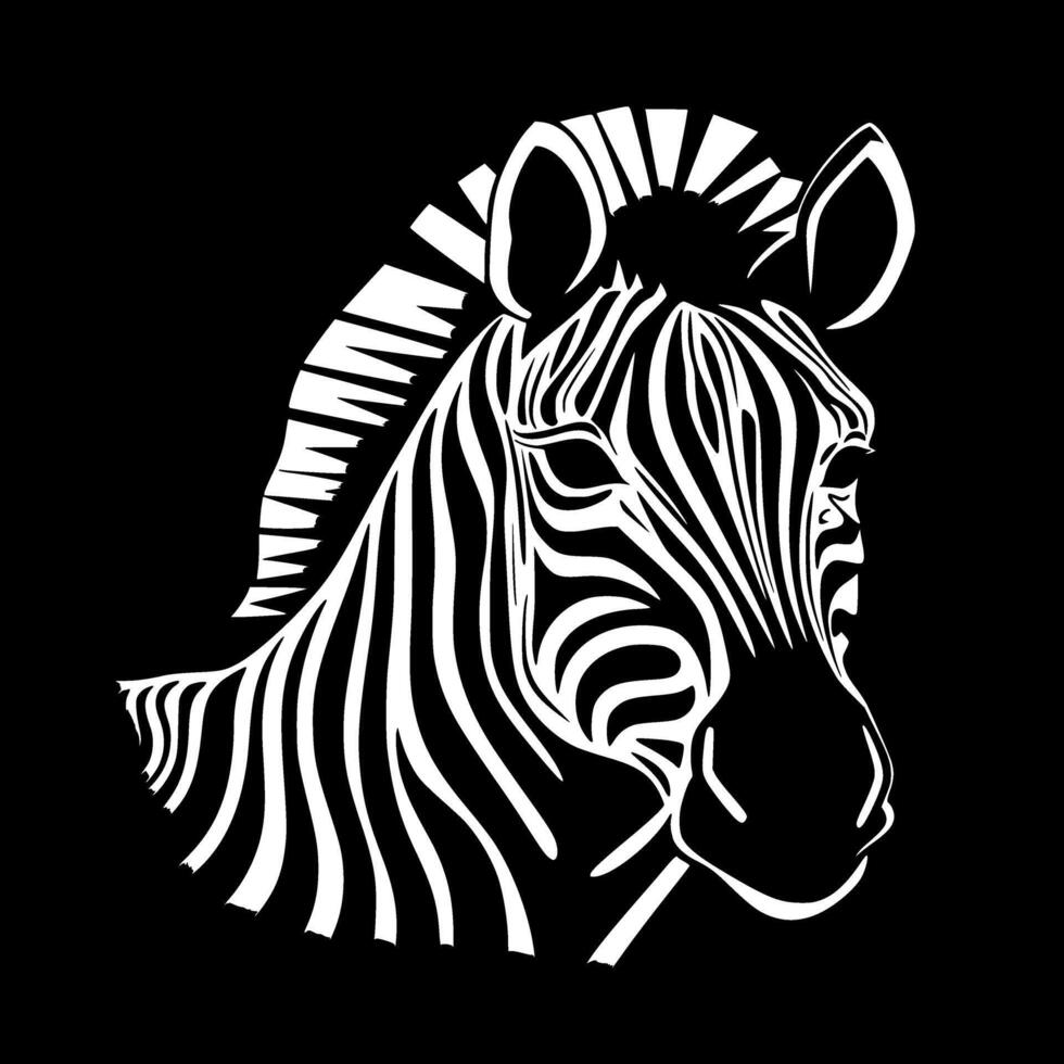 zebra baby - zwart en wit geïsoleerd icoon - vector illustratie