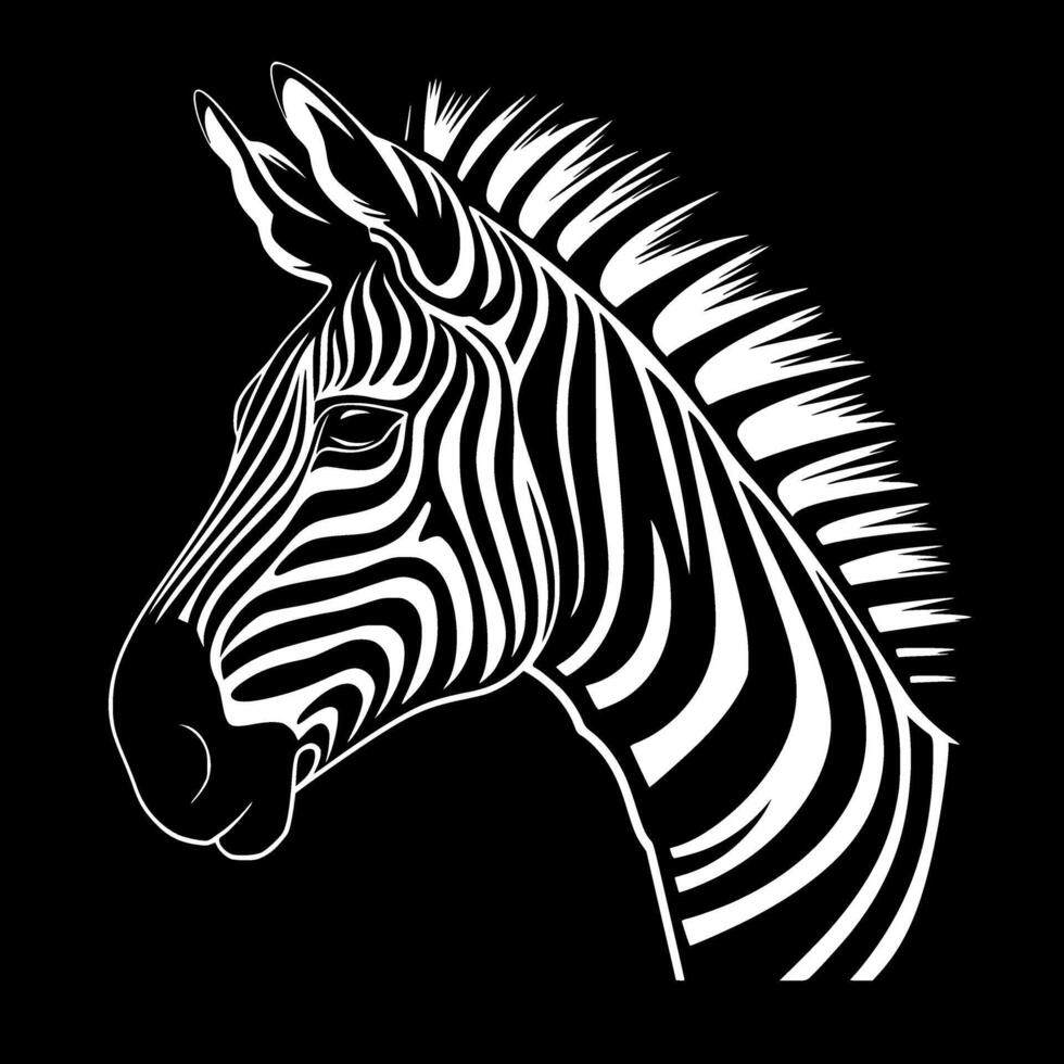 zebra, minimalistische en gemakkelijk silhouet - vector illustratie