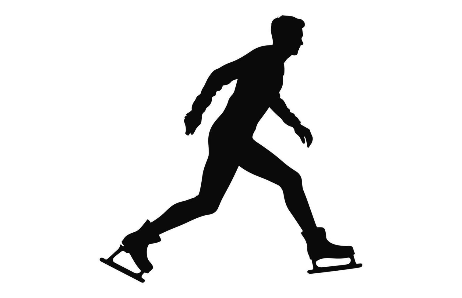 Mens figuur ijs het schaatsen silhouet vector bundel, mannetje figuur schaatser silhouetten zwart clip art reeks