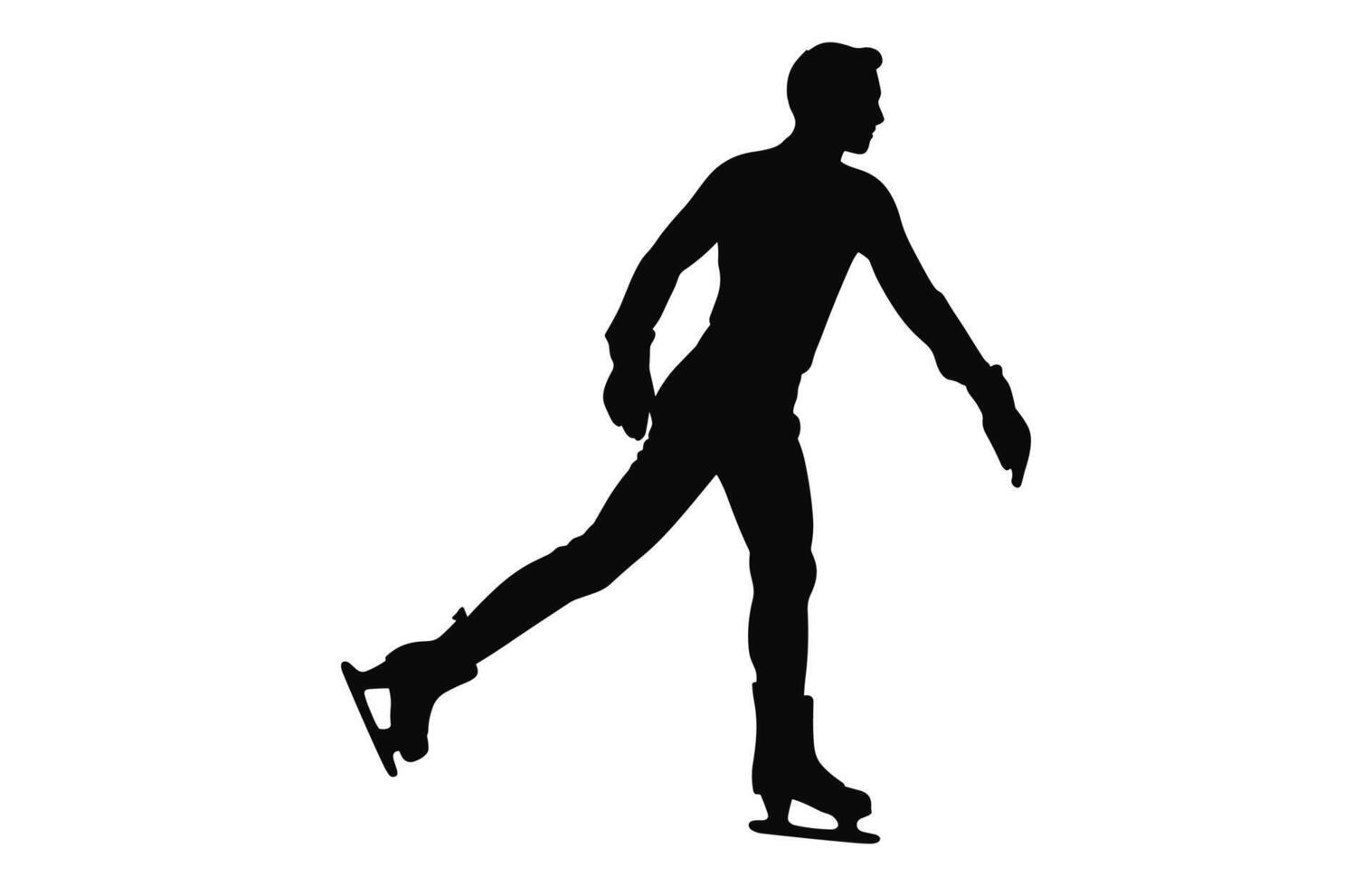 Mens figuur ijs het schaatsen silhouet vector bundel, mannetje figuur schaatser silhouetten zwart clip art reeks