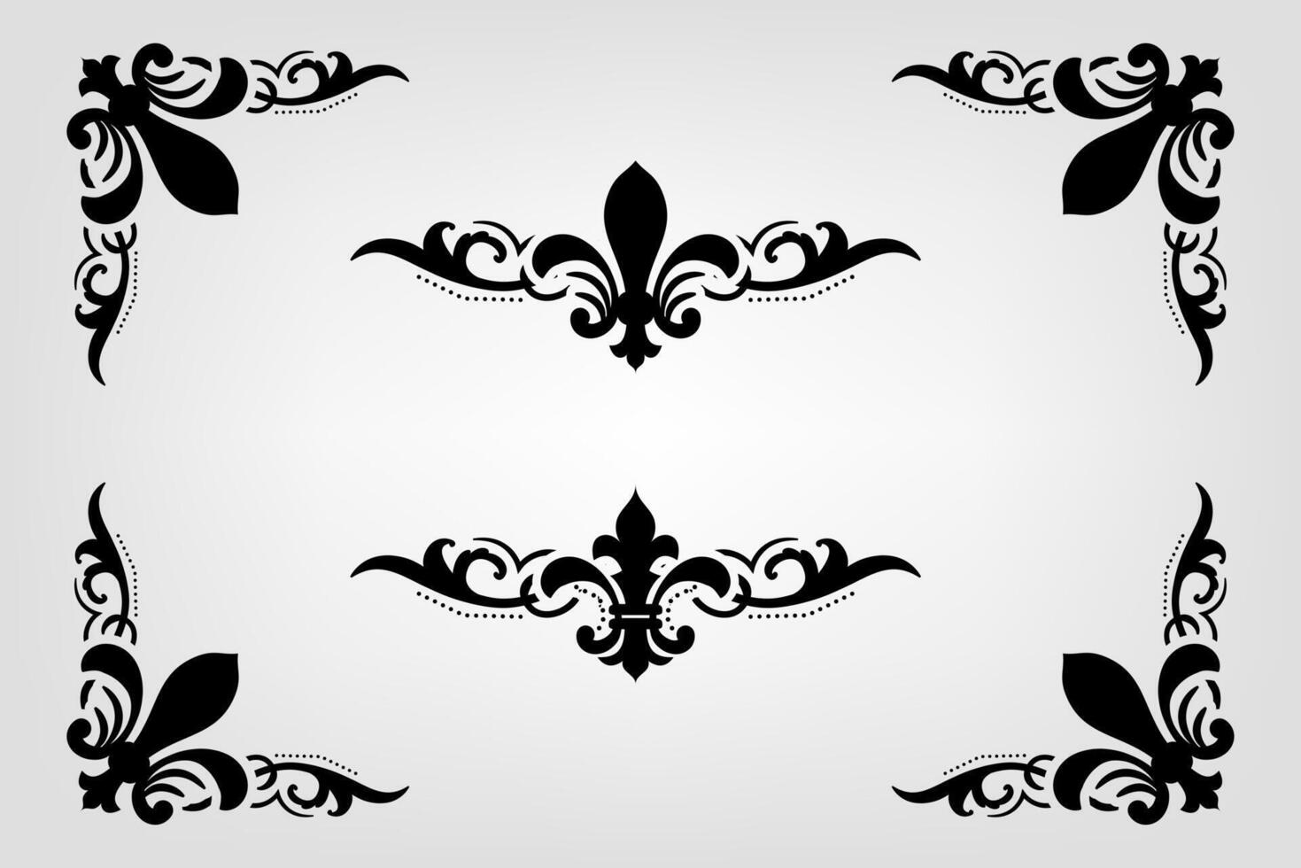 tekst scheidingsteken barok versieren verdeler boek typografie ornament ontwerp elementen wijnoogst verdelen vormen grens illustratie vector