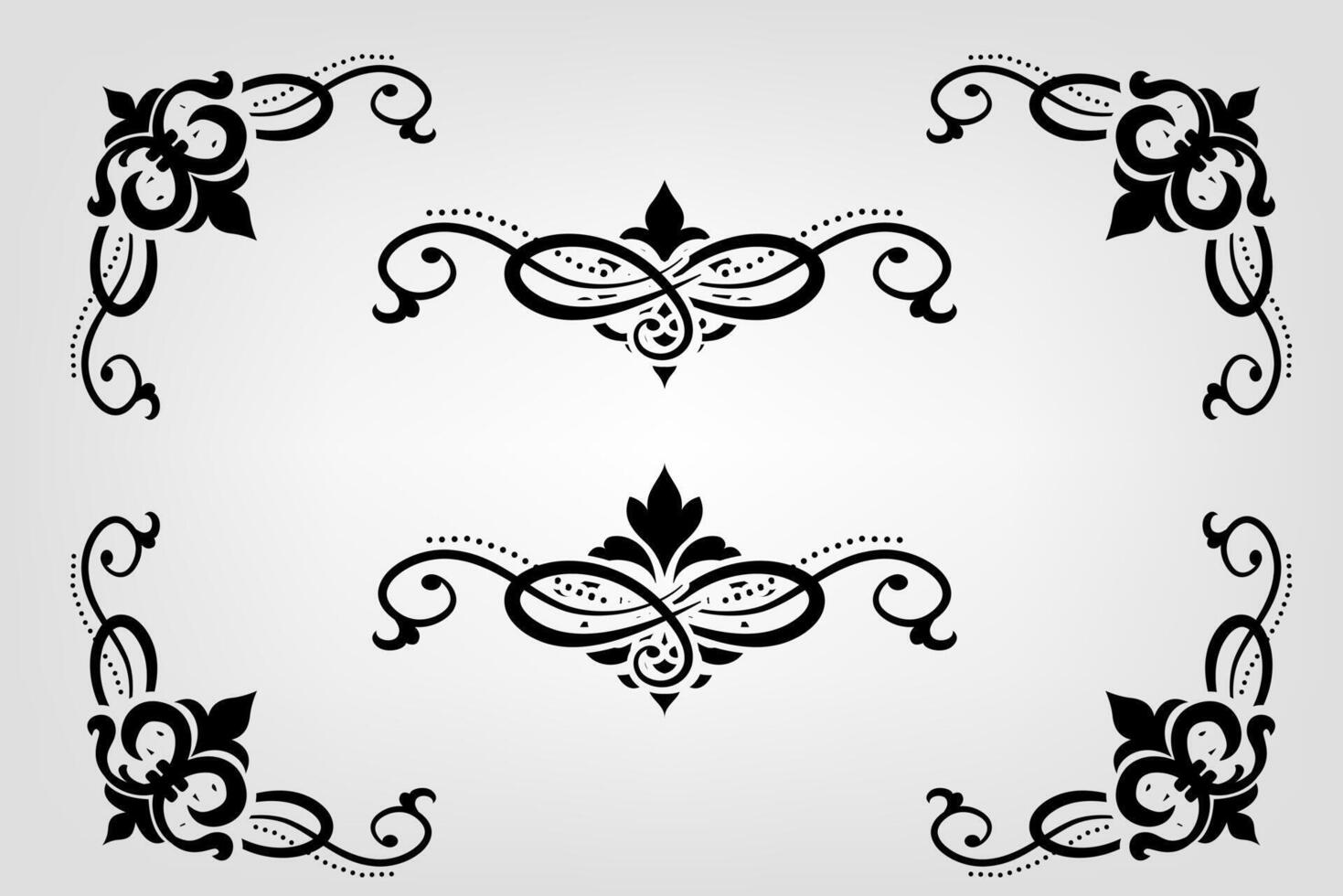 tekst scheidingsteken barok versieren verdeler boek typografie ornament ontwerp elementen wijnoogst verdelen vormen grens illustratie vector