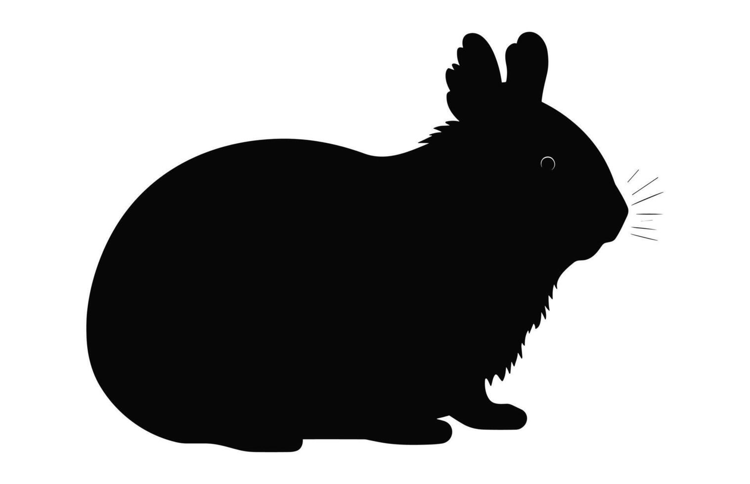 chinchilla dier silhouet vector geïsoleerd Aan een wit achtergrond, hamster zwart clip art