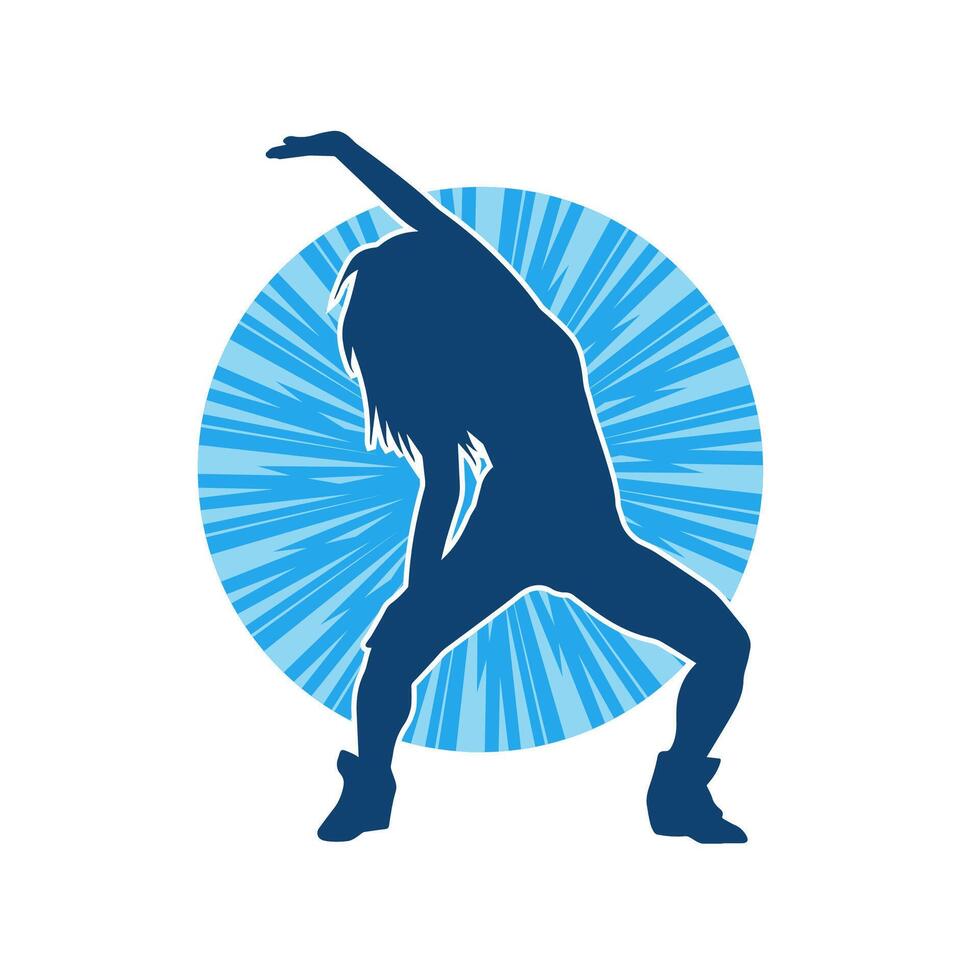 silhouet van een slank vrouw in dans houding. silhouet van een vrouw dansen. vector