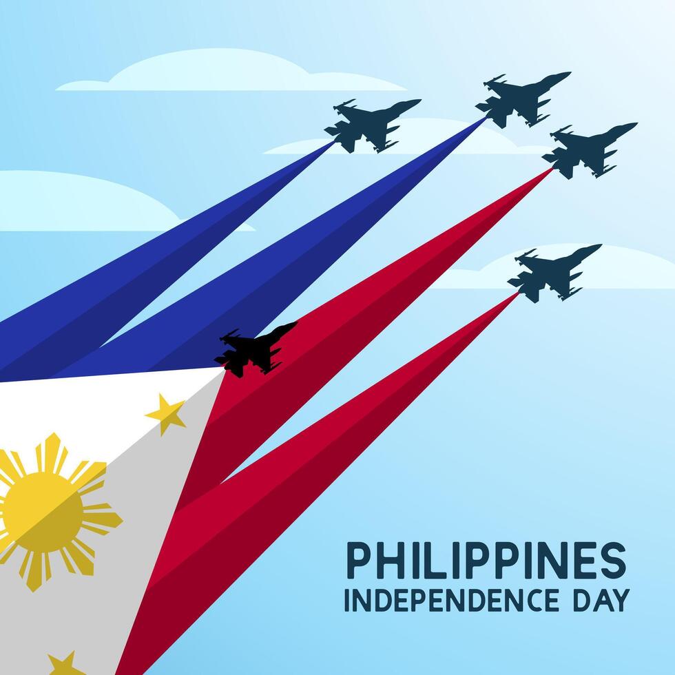 gelukkig Filippijnen onafhankelijkheid dag vector illustratie. nationaal dag van Filippijnen groet kaart, banier, poster, folder, kaart