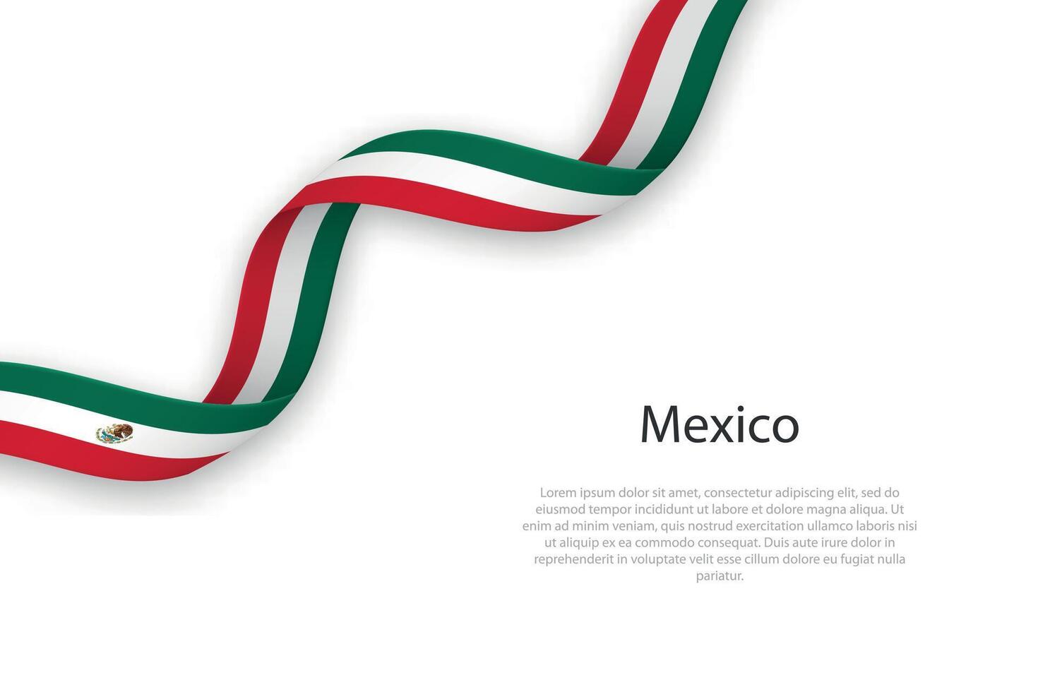 golvend lint met vlag van Mexico vector