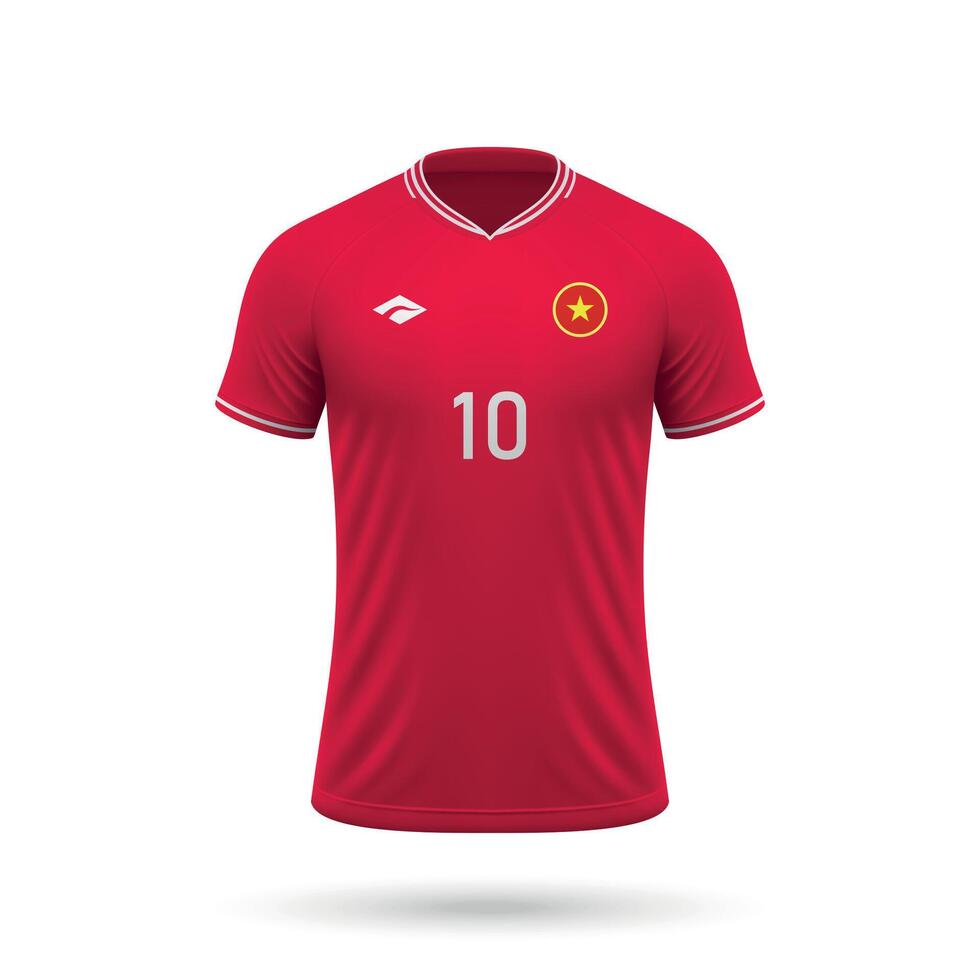 3d realistisch voetbal Jersey Vietnam nationaal team 2024 vector