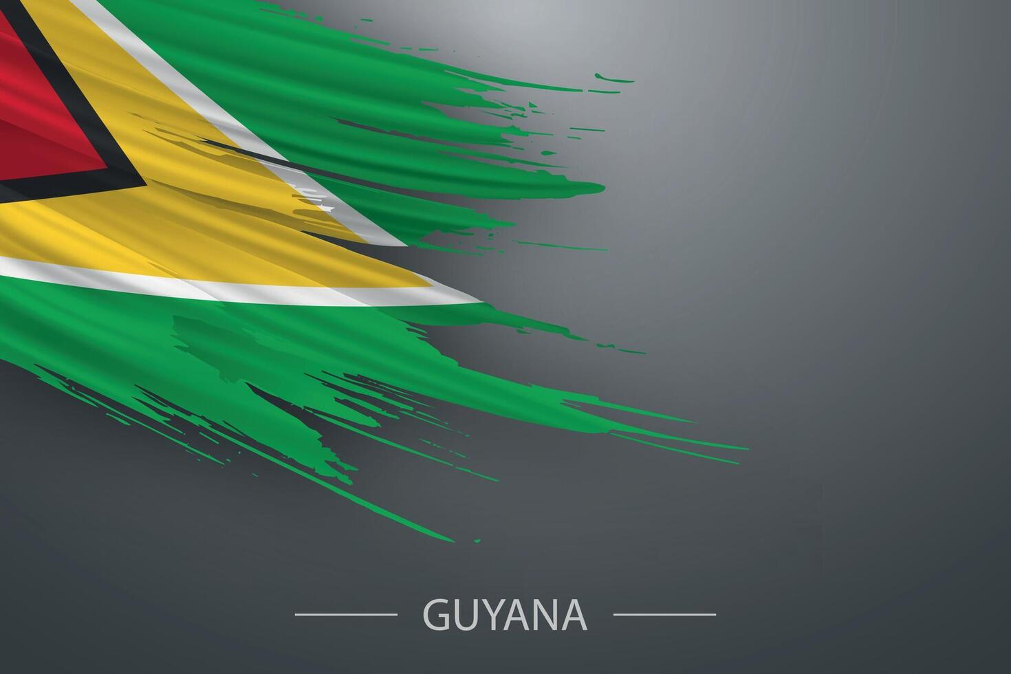 3d grunge borstel beroerte vlag van Guyana vector