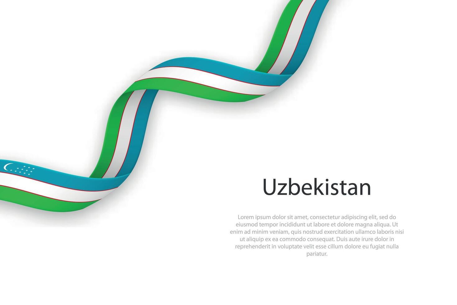 golvend lint met vlag van Oezbekistan vector