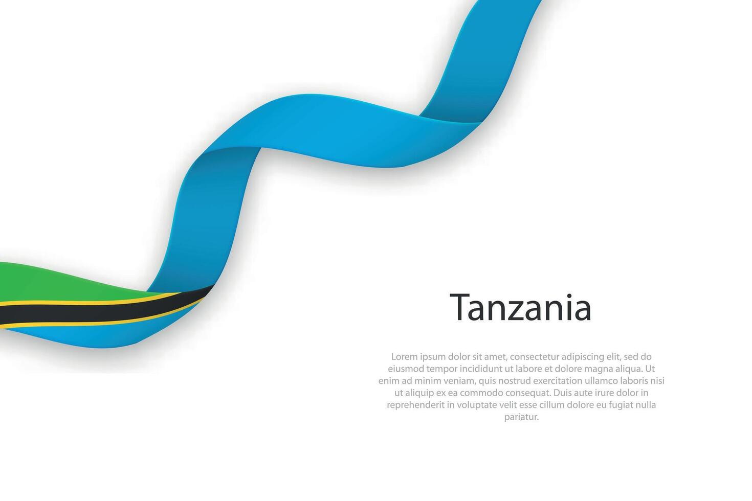 golvend lint met vlag van Tanzania vector