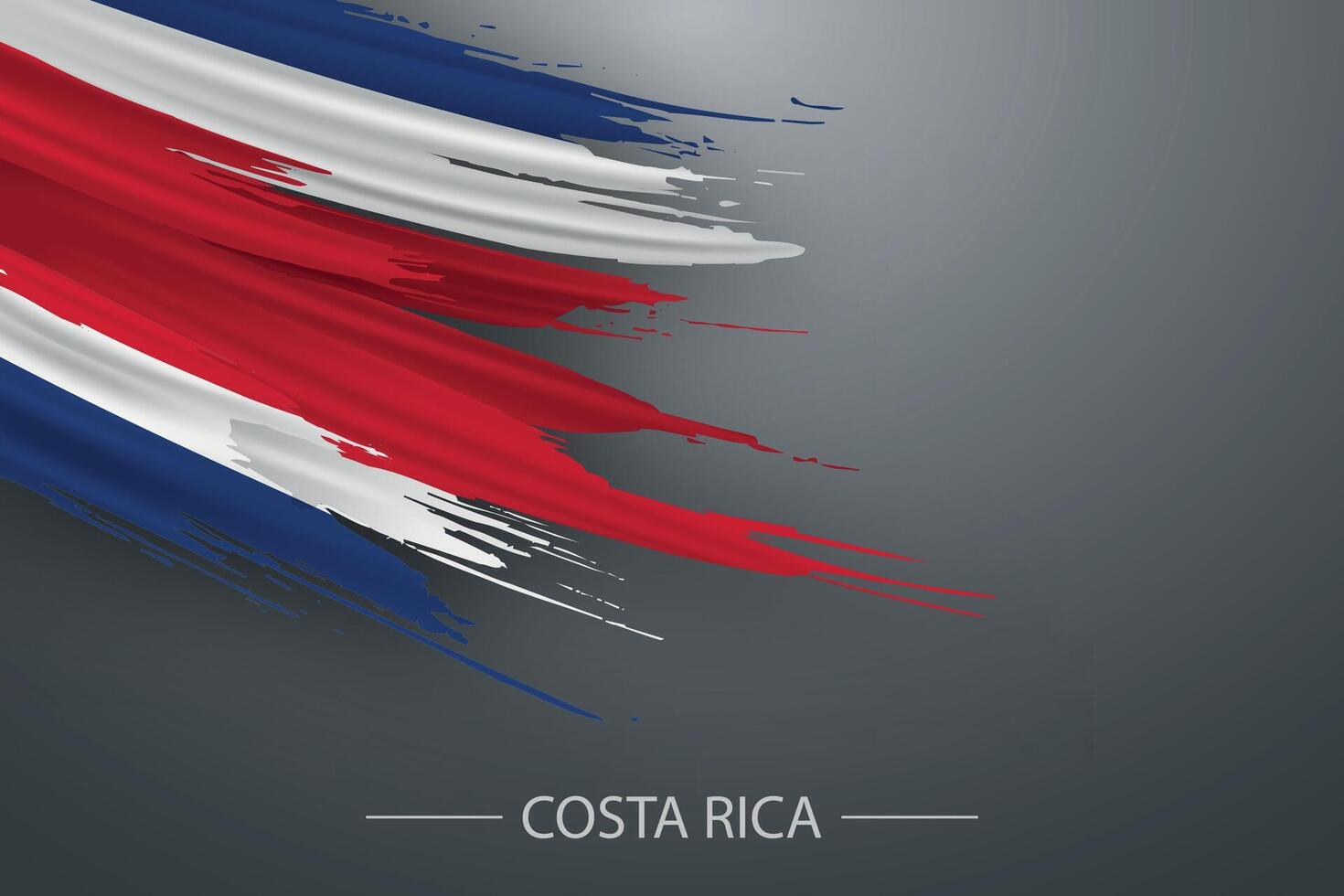 3d grunge borstel beroerte vlag van costa rica vector