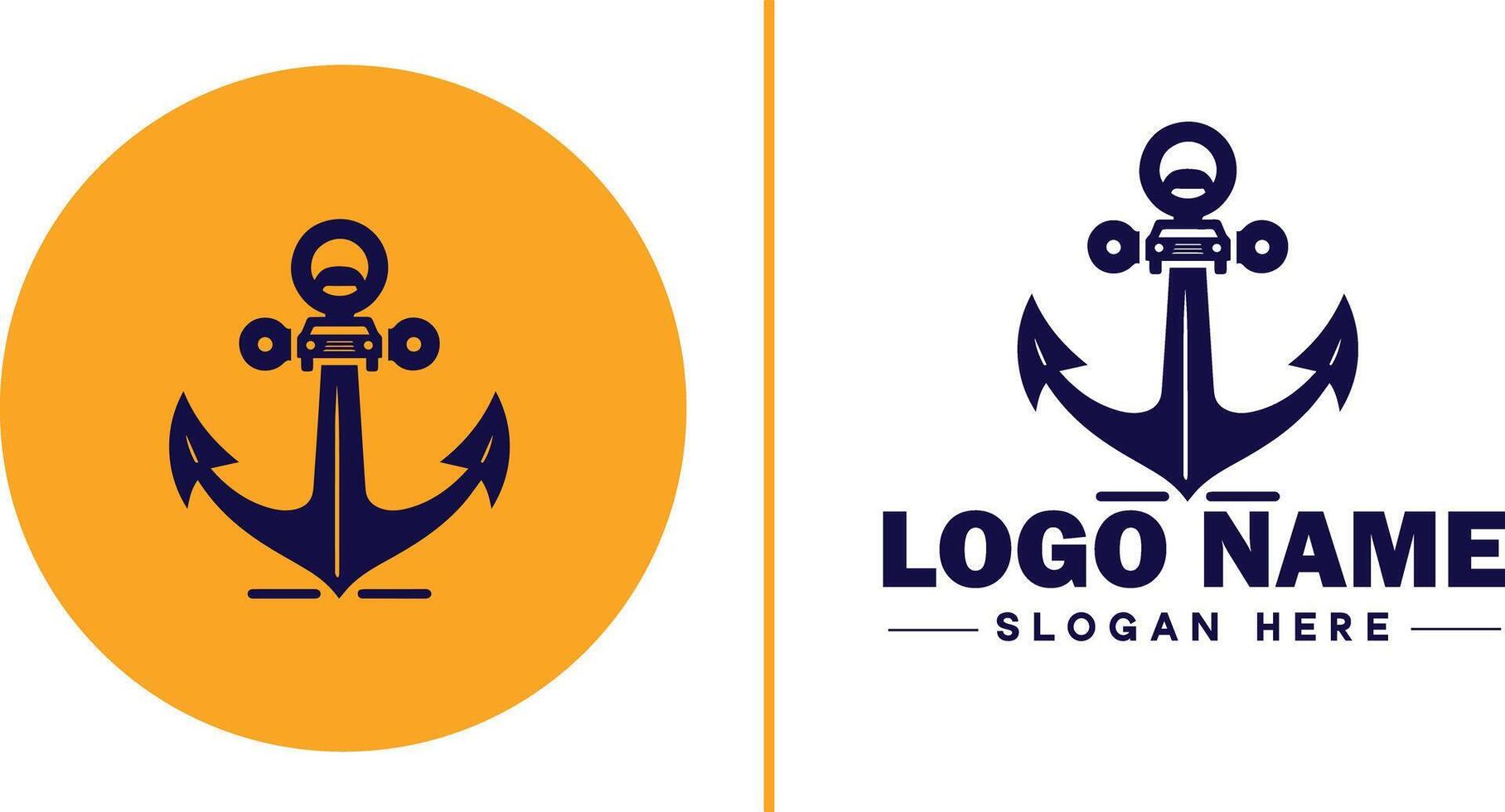 anker logo icoon vector voor schip jacht luxe marinier anker icoon logo sjabloon