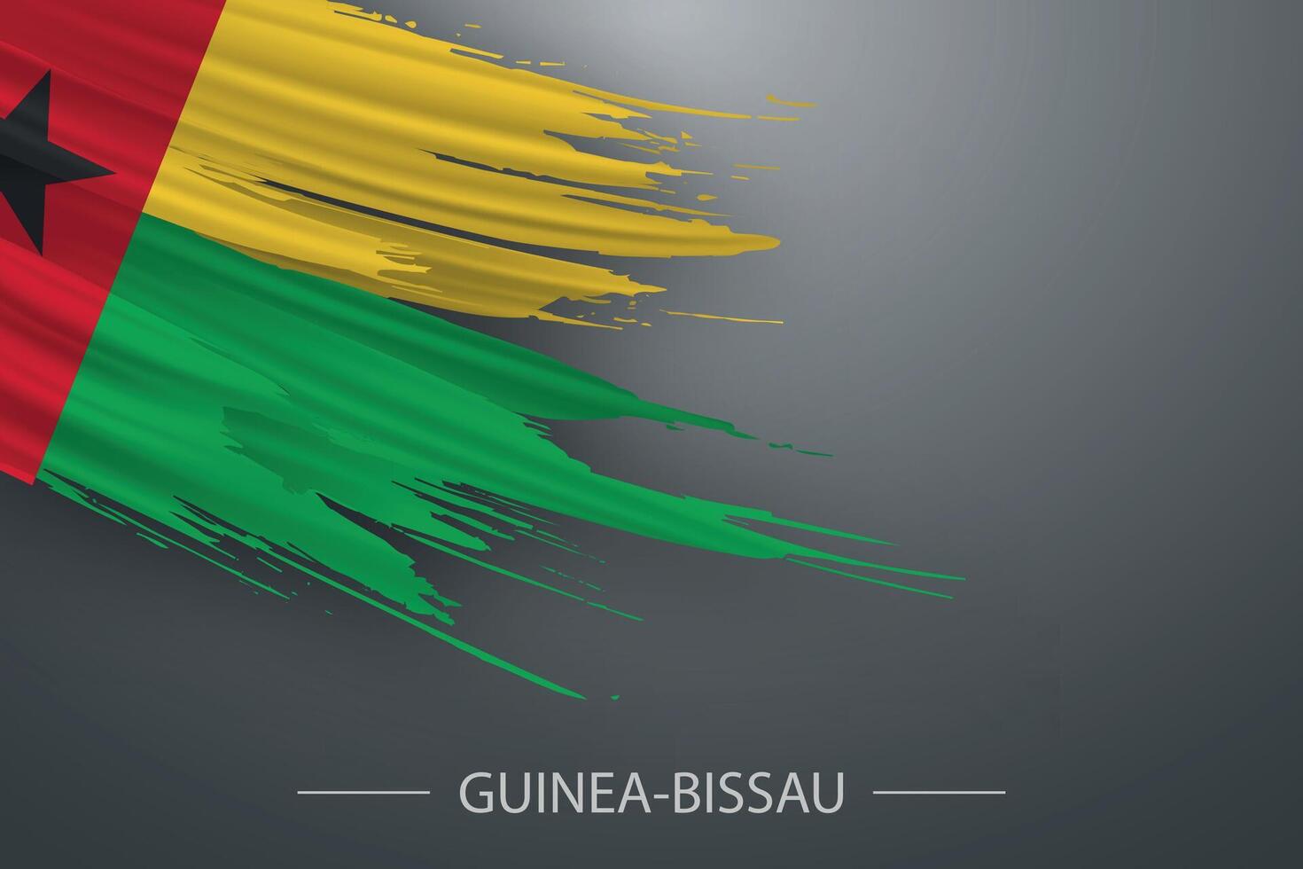 3d grunge borstel beroerte vlag van Guinea Bissau vector