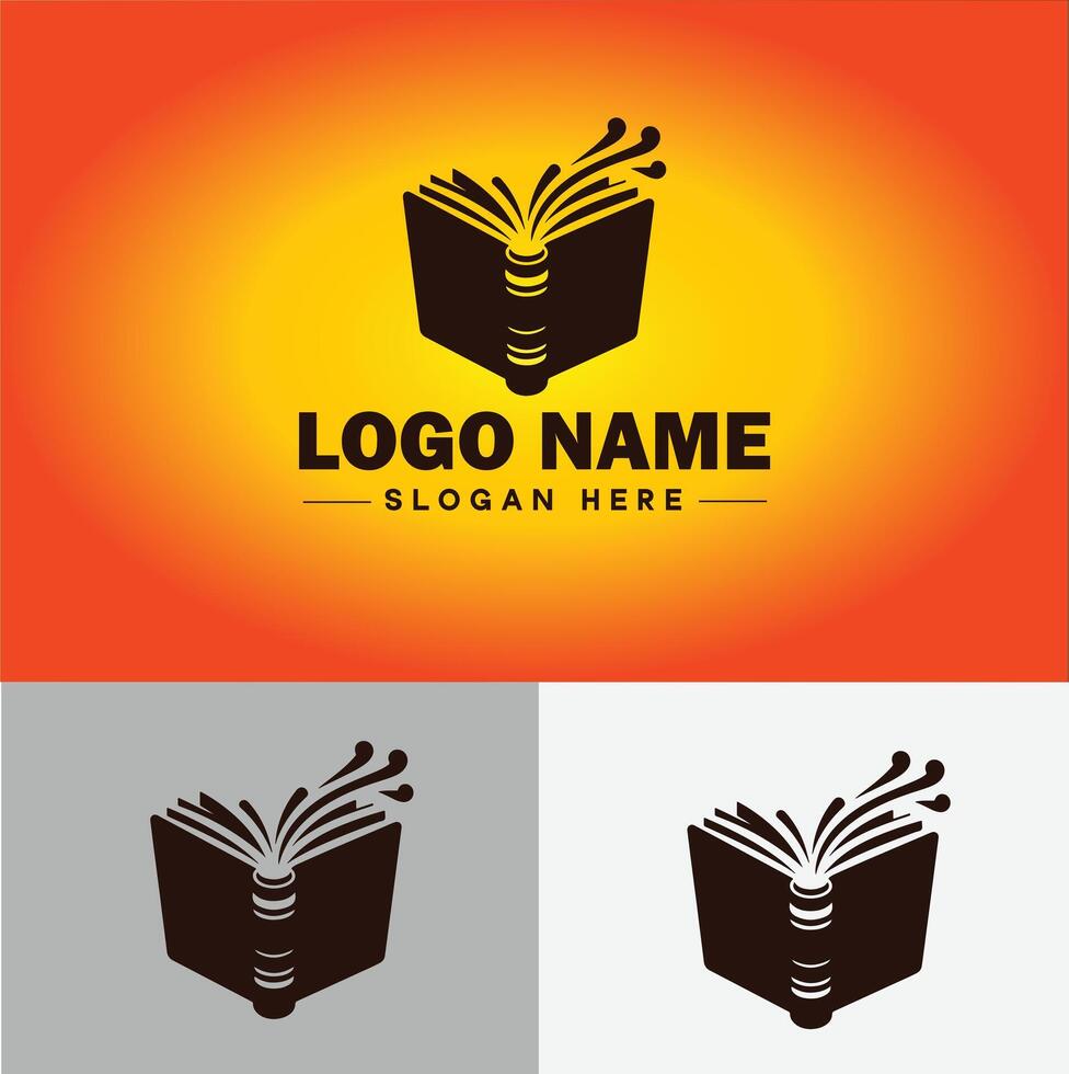 boek logo icoon vector voor boekhandel boek bedrijf uitgeverij encyclopedie bibliotheek onderwijs logo sjabloon