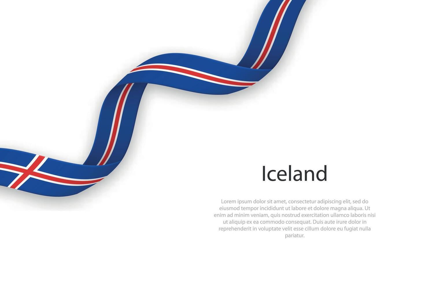 golvend lint met vlag van IJsland vector
