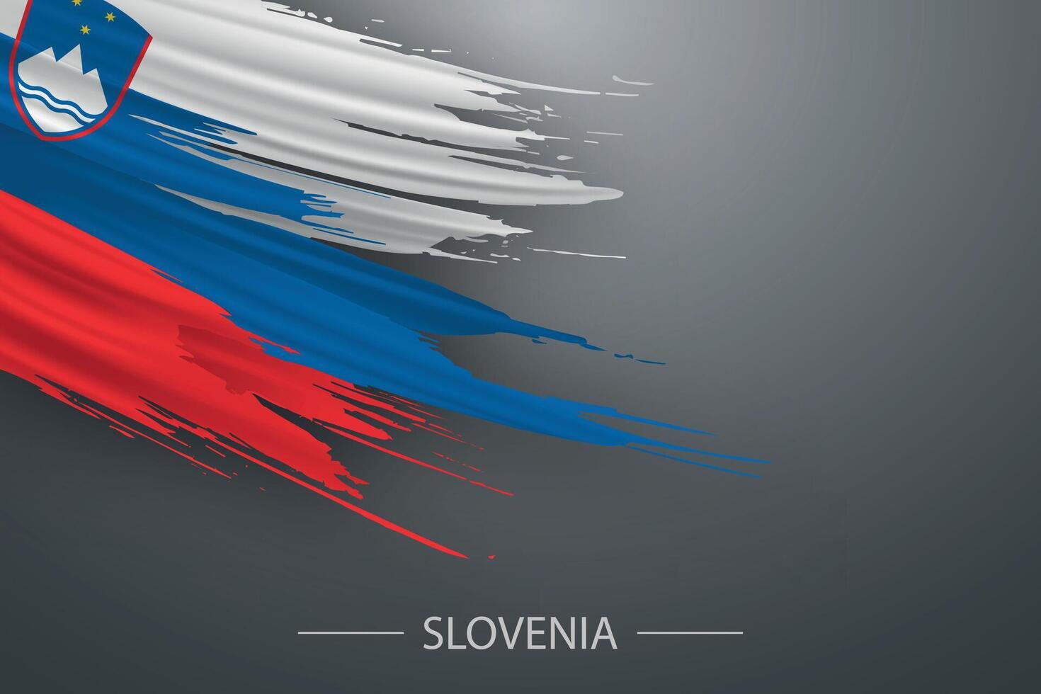 3d grunge borstel beroerte vlag van Slovenië vector