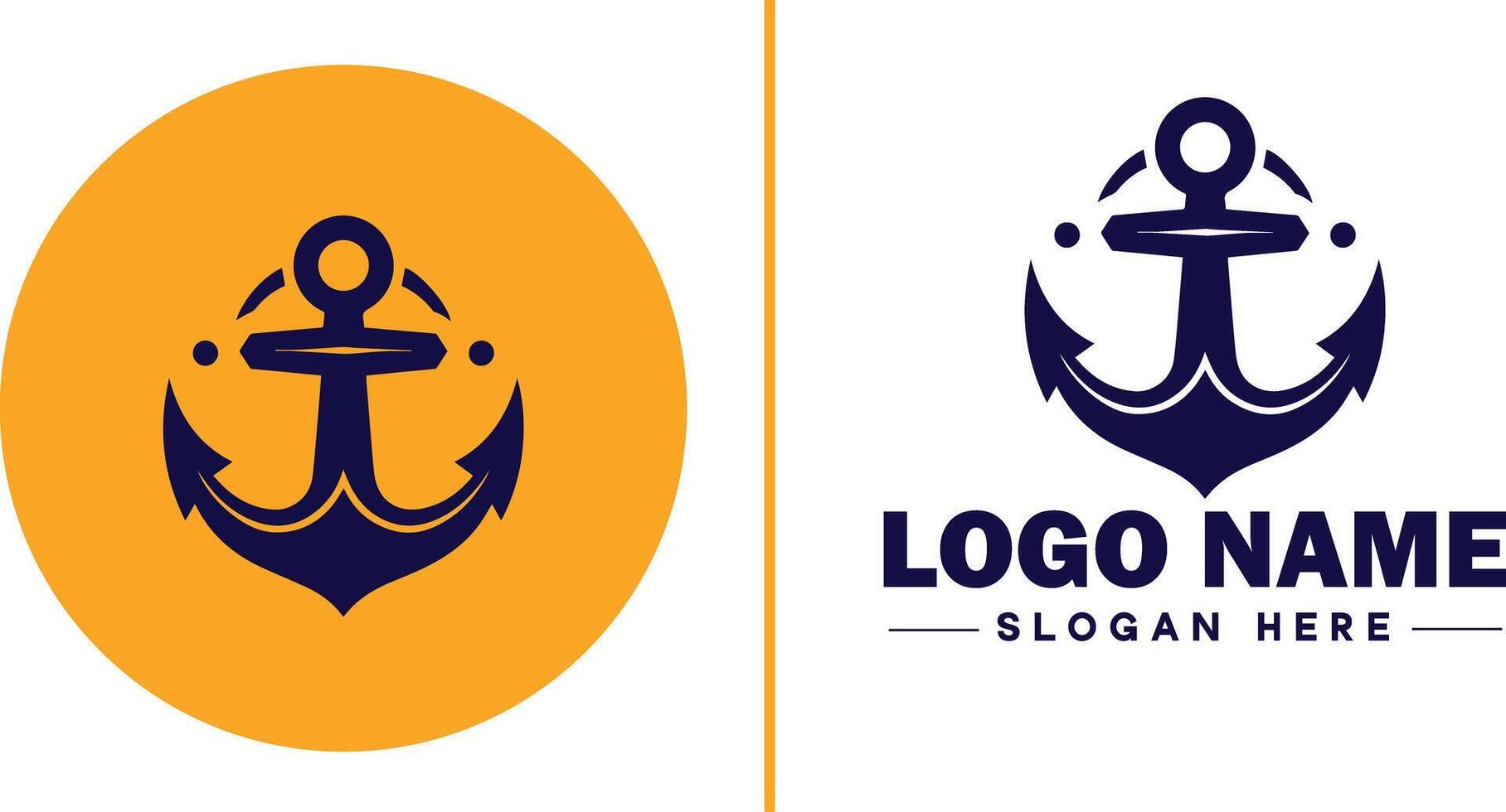 anker logo icoon vector voor schip jacht luxe marinier anker icoon logo sjabloon