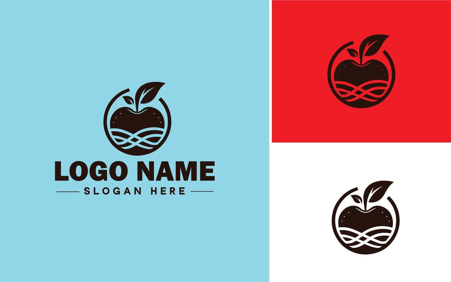 appel icoon logo vector kunst grafiek voor bedrijf merk icoon appel fruit vers logo sjabloon