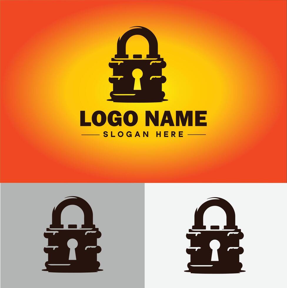 slot icoon logo veiligheid veiligheid bescherming vector voor bedrijf merk icoon slot logo sjabloon