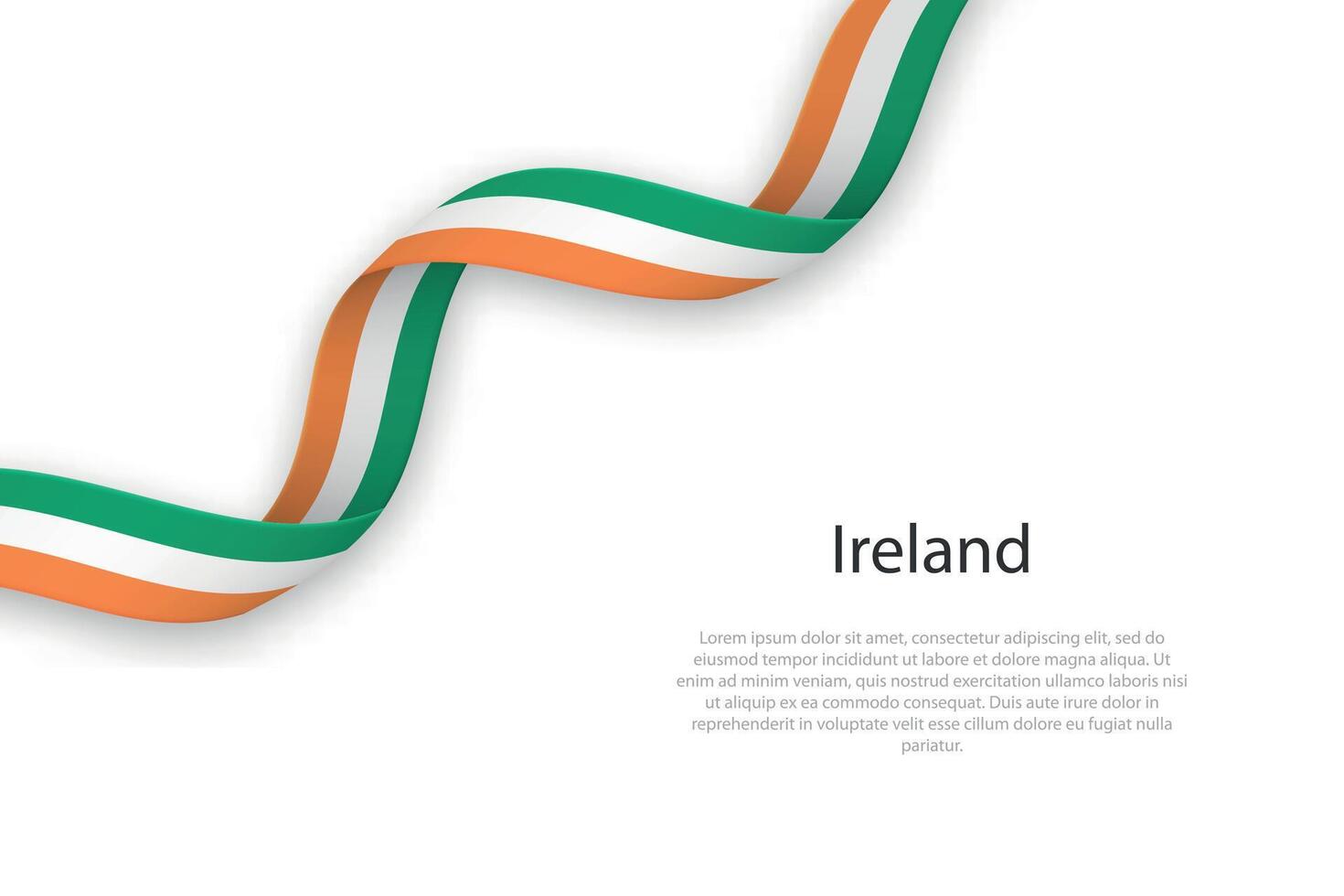 golvend lint met vlag van Ierland vector