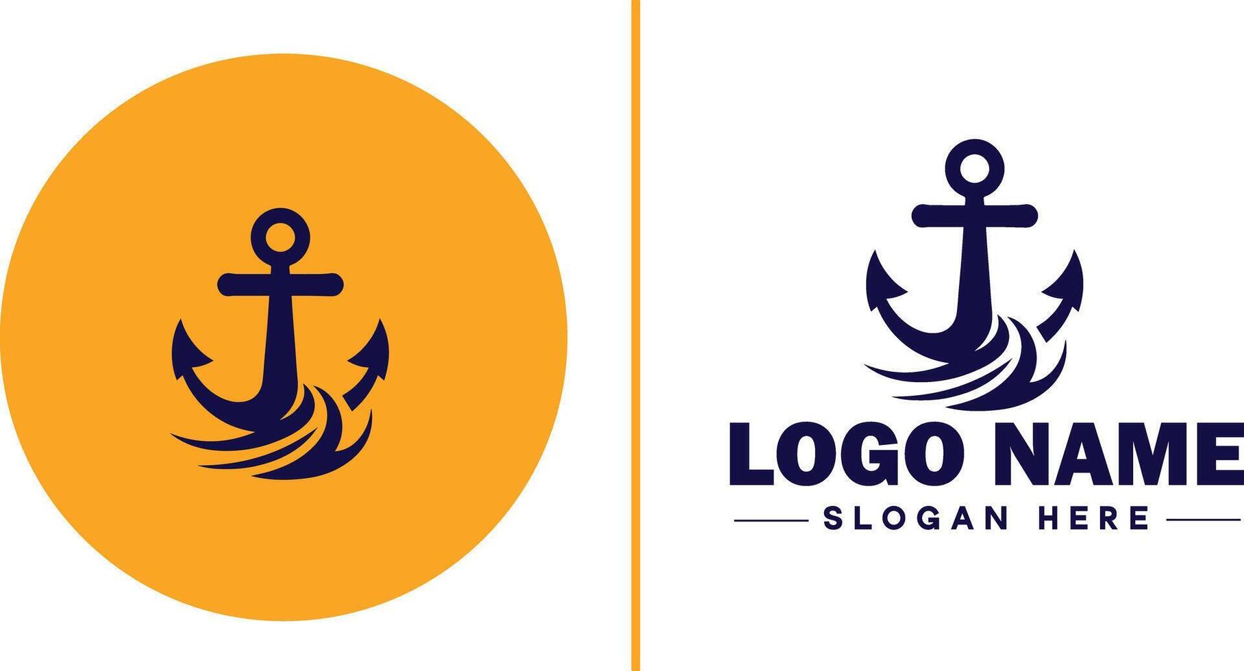 anker logo icoon vector voor schip jacht luxe marinier anker icoon logo sjabloon