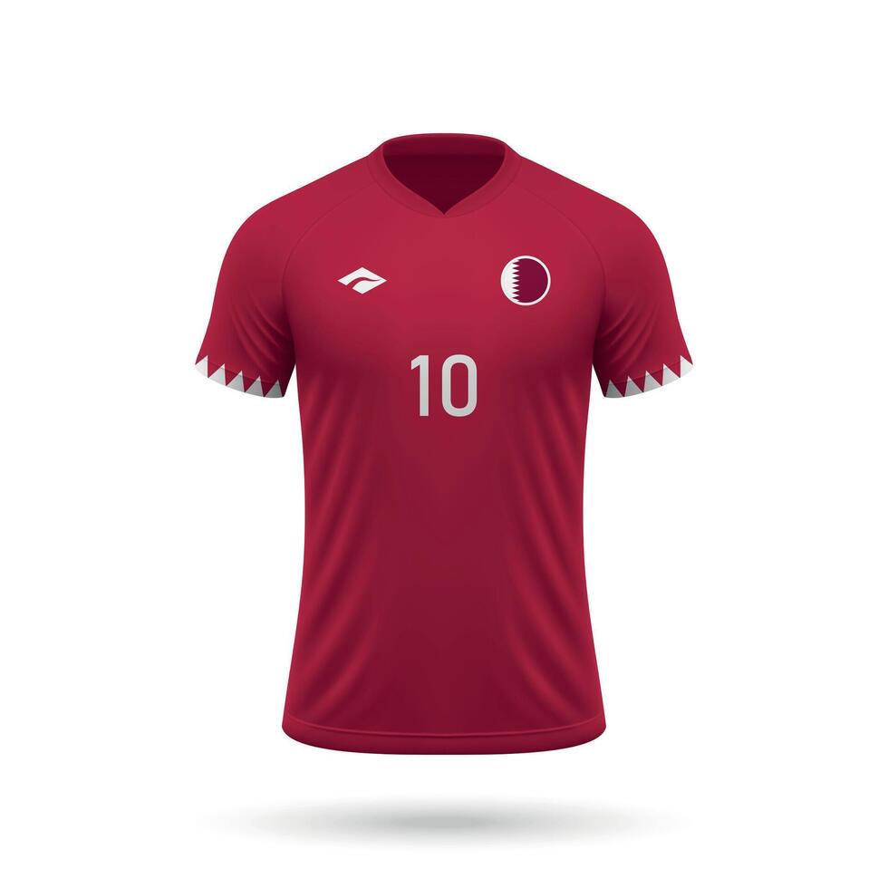 3d realistisch voetbal Jersey qatar nationaal team 2024 vector