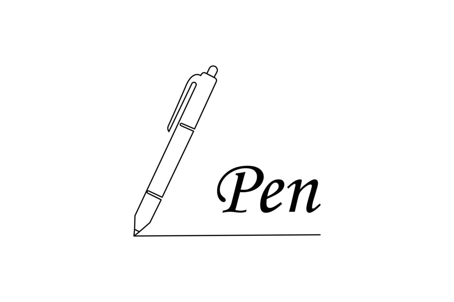 doorlopend een lijn pen tekening schrijven Aan een vel en schets potlood symbool, onderwijs concept kunst illustratie. vector