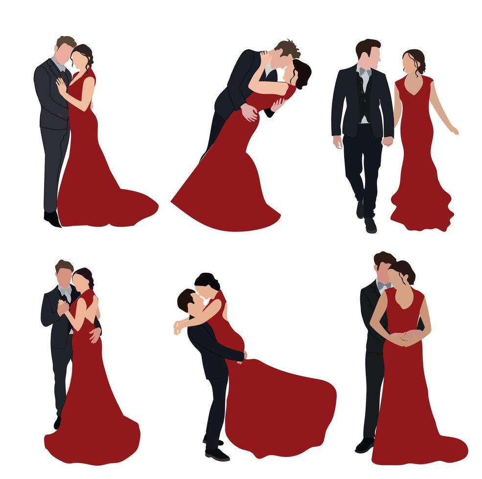 paar portret illustratie voor verloving uitnodiging, opslaan de datum, verjaardag, Valentijn kaarten vector