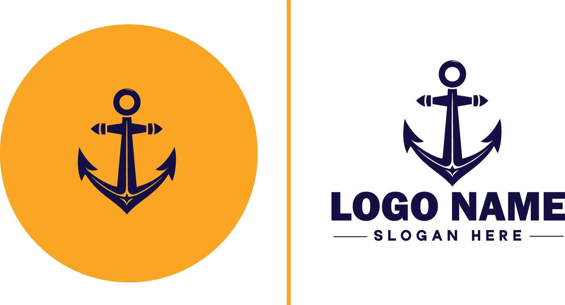 anker logo icoon vector voor schip jacht luxe marinier anker icoon logo sjabloon