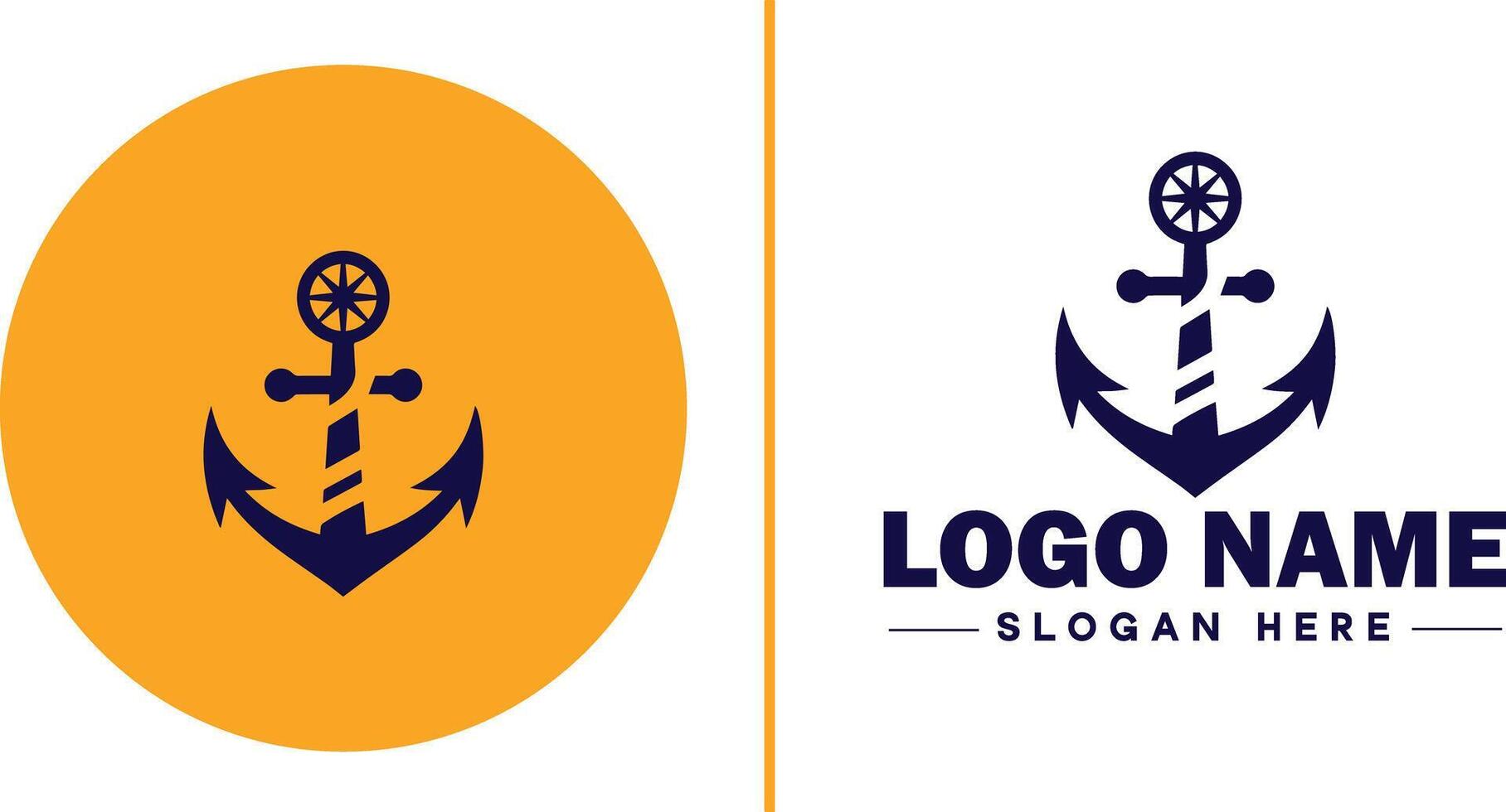 anker logo icoon vector voor schip jacht luxe marinier anker icoon logo sjabloon