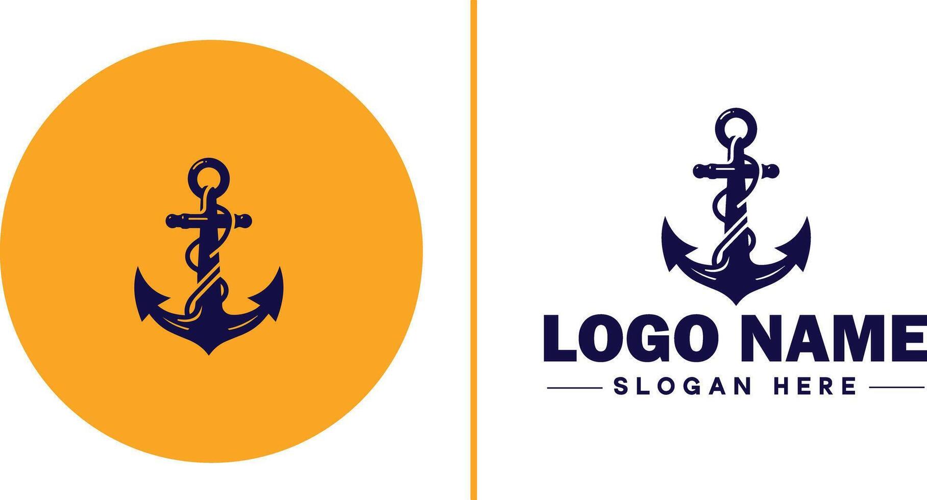 anker logo icoon vector voor schip jacht luxe marinier anker icoon logo sjabloon