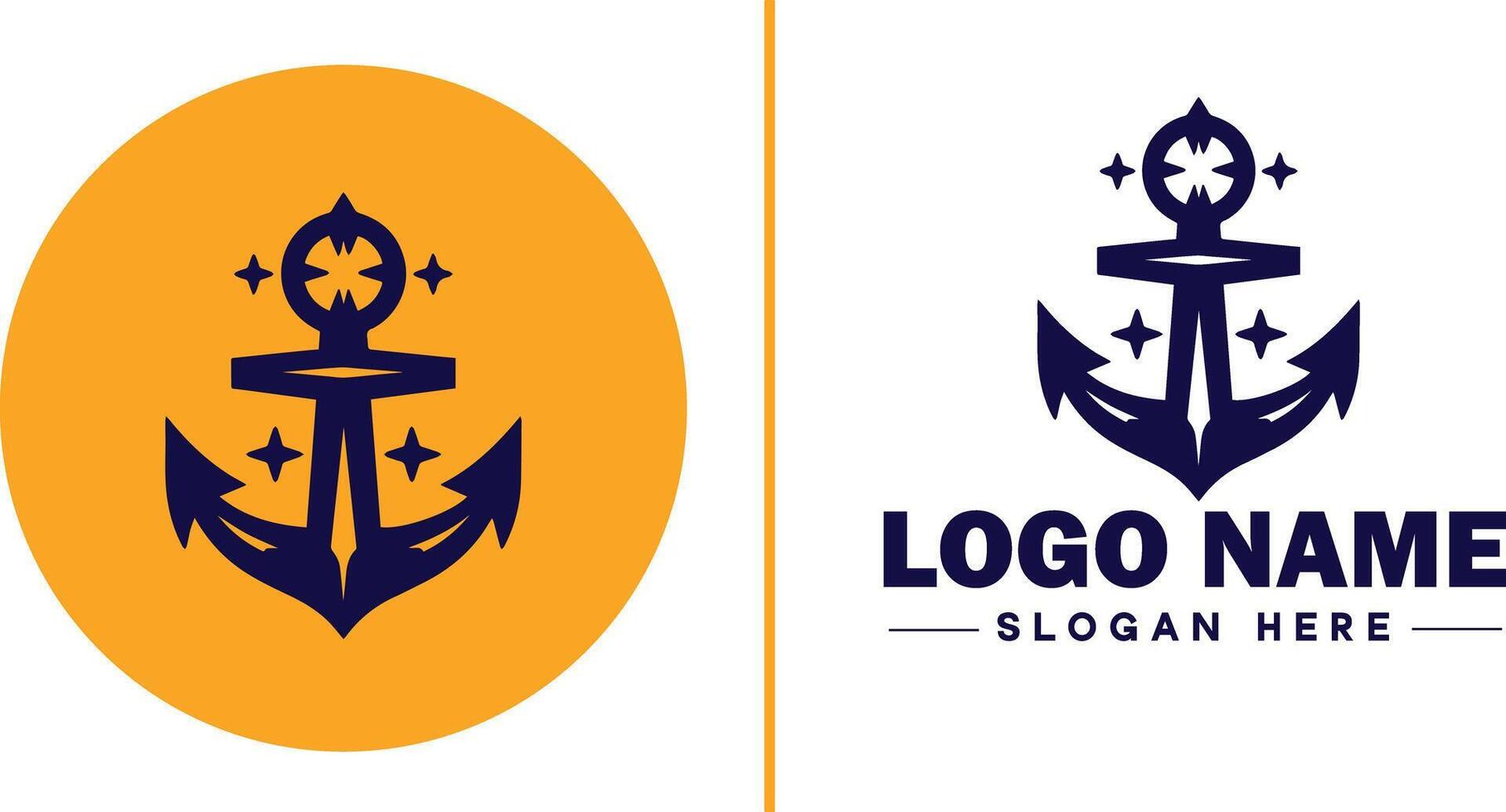 anker logo icoon vector voor schip jacht luxe marinier anker icoon logo sjabloon