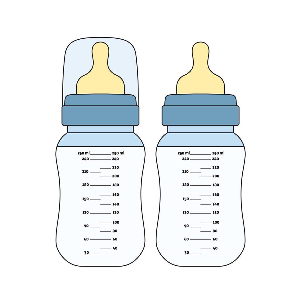 kinderen tekening tekenfilm vector illustratie baby fles melk geïsoleerd Aan wit achtergrond