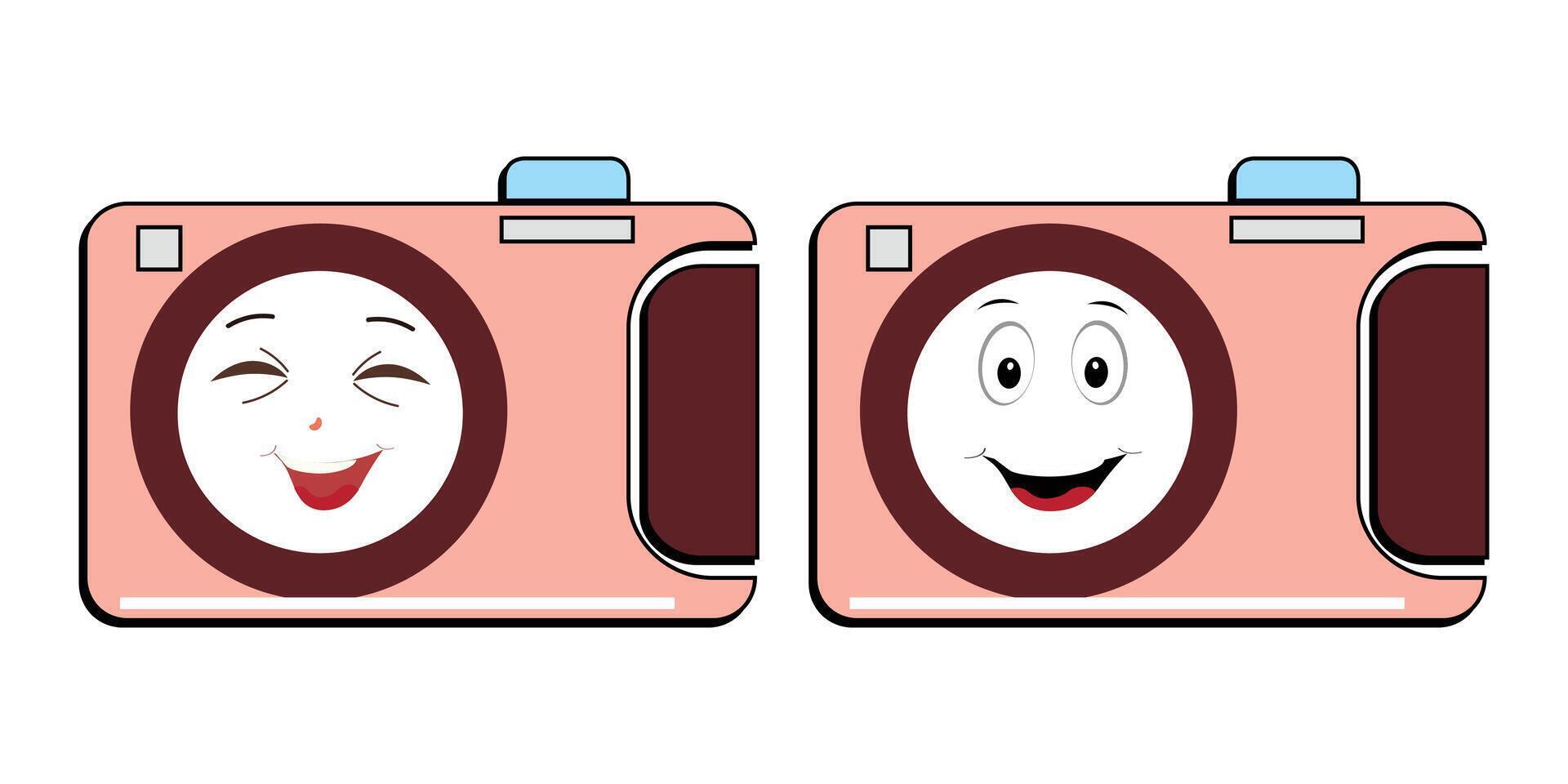 camera retro mascotte karakter tekenfilm, camera mascotte is glimlachen en met duimen omhoog. vector hand- getrokken illustratie